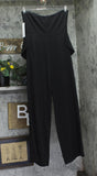 Aqua Bandeau Button Front Strapless Jumpsuit PI6812BL Black M