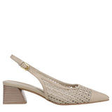 Franco Sarto Pump Faux Leather Woven Alabaster Off White MISMATCH (7.5M/8M)