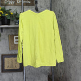 Isaac Mizrahi Live! V-Neck Forward Seam Knit Long-Sleeve Top Lime Glow Green L