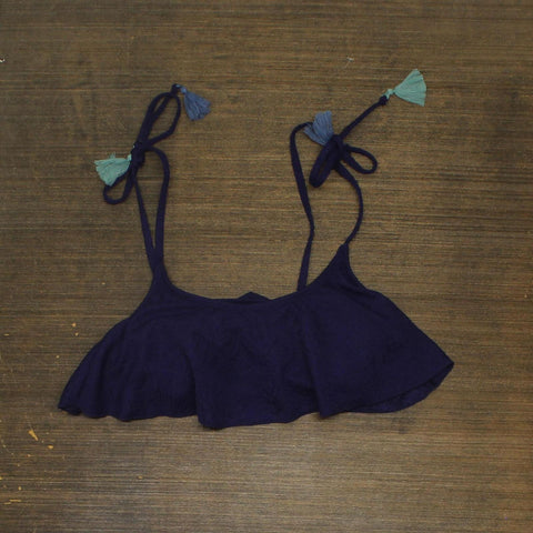 Xhilaration Womens Tassle Tie Bikini Swim Top 1667555a5af966 Navy Blue M