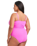 Bleu By Rod Beattie Item Plunge Plunging-Neck Swimsuit One Piece Dahlia Pink 16W