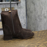 Gentle Souls By Kenneth Cole Boots with Side Zip Chocolate Suede Brown 7.5M