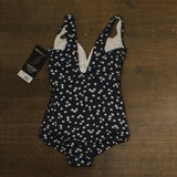Miraclesuit Soft Cup Tummy Control One Piece Swimsuit Midnight Blue / White 8