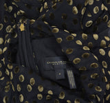 Donna Karan Womens Burnout Velvet Sleeveless Midi Dress Black / Gold Multi 4