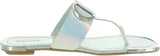 DKNY Women's Footwear Isha Flat Sandal K4169795 Silver Iridescent Halcott 6.5M