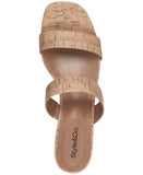Style & Co. Victoriaa Double Band Block Heel Dress Sandals Cork Brown 6.5M