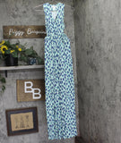 Motherhood Maternity V-Neck Sleeveless Maternity Maxi Dress Blue Multi XS