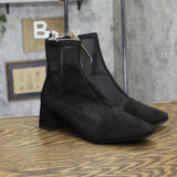 A New Day Celaena Mesh Block Heel Mid-Calf Boots with Memory Foam Black 8.5M