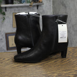 A New Day Tigris Boots Faux Leather Block Heel Zip Ankle Booties Black 7.5W
