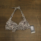Coco Reef Verso Animal-Print Reversible Halter Bikini Top Brown Multi 32C/34C