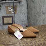 A New Day Womens Julie Ballet Flats with Memory Foam Insole Cognac Brown 6.5M