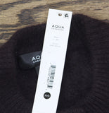 Aqua Womens 100% Cashmere Cropped Wide Sleeve Crewneck Cardigan Dark Brown 2XS