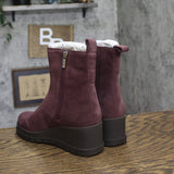 Lucky Brand Suede Almond Toe Ankle Chelsea Boots Booties Winter Cherry Purple 5M