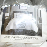 Hallmart Calena 9-Piece Comforter Set 84254 White / Black California King
