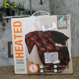True North Microplush Plaid Heated Electric Throw Blanket Red / Black 50x60