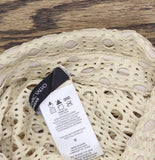Carmen Marc Valvo Crochet Tunic Swim Cover-Up Shirt Button Up Beige Brown M