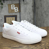Levi's Mens Jeffrey Synthetic Leather Casual Lace Up Sneaker White 10M