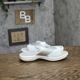 Clarks Women Breeze Reyna Cloudsteppers Thong Sandals 26181818 Silver Gray 5M