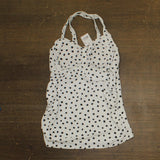 Motherhood Maternity Swim Top Tankini with Racerback White / Black Dot S