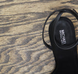 Michael Michael Kors Elodie Sandals Heeled Rosette Stiletto Heels Black 9M