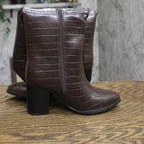 A New Day Cairo Faux Crocodile Almond Toe Knee High Boots 94568713 Brown 5.5M