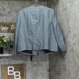 Kasper Three Quarter Sleeve Open Blazer Combo Jacket Rich Teal Blue Multi 18