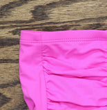 Bleu By Rod Beattie Side Shirred High-Waist Bikini Bottoms Dahlia Pink 8