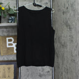 Kasper Womens Sleeveless Knit Embroidered Top 10924833 Black Multi L