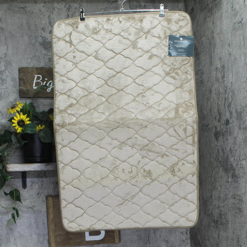 Broadhaven Elegant Scroll Memory Foam Bath Rug Beige Brown 24x38