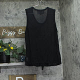Nina Parker Trendy Lightweight Sheer Sweater-Knit Tank Black Beauty 1X
