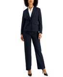 Le Suit Womens Pinstriped Suit One Button Jacket 50040364 Navy Blue 2P