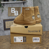 Bearpaw Demi Suede Faux Fur Winter Slip-On Booties for Girls Hickory Brown 13