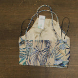 Guess Eco Sleeveless Gaelle Crop Top W5GH74WH9Z2 Fiji Palm Print Blue Multi M