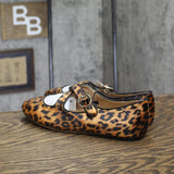 A New Day Tasmin Print Ballet Flats Velvet Strap 94568231 Leopard Brown Multi 9M