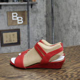 Lifestride Women's Yolo Wedge Sandal F4561F1 Red 8.5W