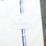 Matouk Essex 350 TC Set of 2 Cotton Pillowcases Navy Blue / White King