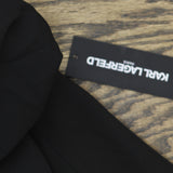 Karl Lagerfeld Paris Imitation Pearl Collar 2-Button Blazer Jacket Black 4