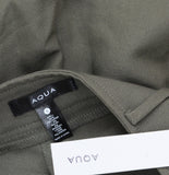 Aqua Womens Folded Button Leg Balloon Pants Trousers IPL80854 Olive Green S