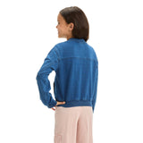 Cat & Jack Girls Varsity Denim Jacket 90440683 Medium Wash Blue XL