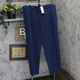 Ny Collection Womens Plus Size Knit Belted Scuba Pants WSCP1189 Navy Blue 3X