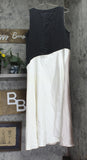 DKNY Womens Satin Colorblocked Slip Dress Black / Cloud / Eggshell 10