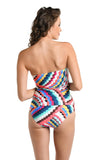 La Blanca Womens Bandeau Tankini Swimsuit Top 19477059615 Multi Blue 12
