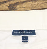 Karen Scott Womens Pull-On Denim Pants 100140895MS White M