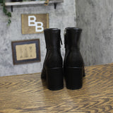 Style & Co. Chappell Block Heel Booties Faux Leather 10021794900 Black 6M
