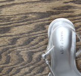Marc Fisher Womens HALLAN Heeled Sandal Block MFHALLAN Silver Gray 8.5M