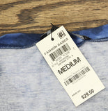 INC International Concepts Womens Cotton Puff Sleeve Top Dahana Dye Blue M