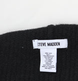 Steve Madden Womens Caught Brushed Rolled Cuff Pom Beanie SMA5075M Black
