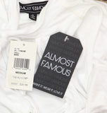 Almost Famous Juniors Sleeveless Tie-Neck Tank Blouse Top White M