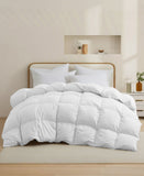 UNIKOME Ultra Soft Goose Down and Feather Fiber Comforter White Full / Queen