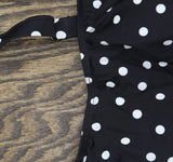 Swim Solutions Womens Polka Dot Romper One Piece Swimsuit Black / White 10